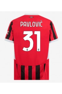 Fotbalové Dres AC Milan Strahinja Pavlovic #31 Domácí Oblečení 2024-25 Krátký Rukáv